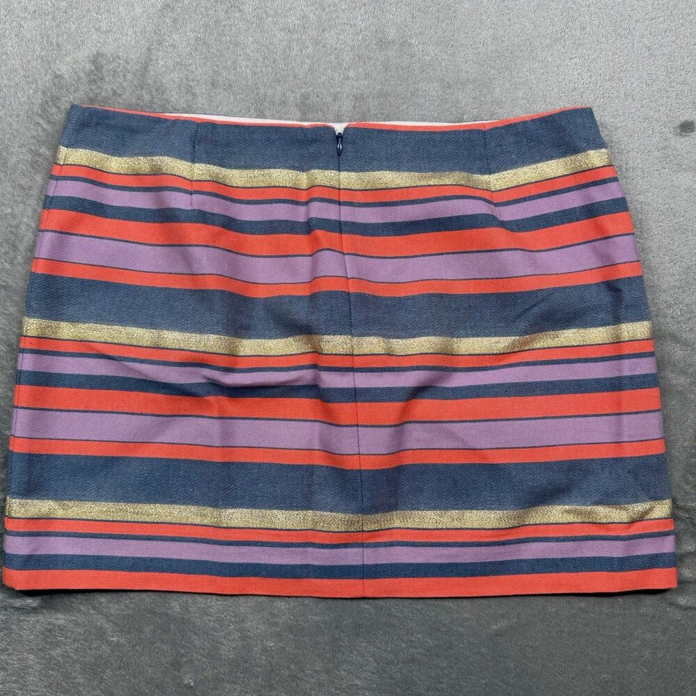 J. Crew Mini Skirt Women’s 14 Multicolor Striped Modern Preppy Retro - Picture 2 of 6